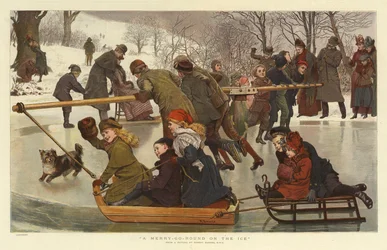 Ein Karussell auf dem Eis